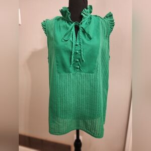 Ella Moss Green Ruffled Sleeveless Top